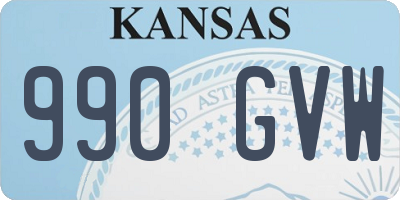KS license plate 990GVW