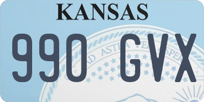 KS license plate 990GVX