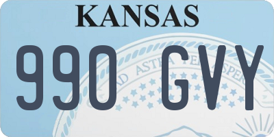 KS license plate 990GVY