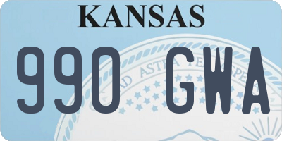 KS license plate 990GWA