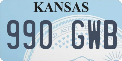 KS license plate 990GWB