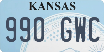KS license plate 990GWC