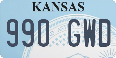 KS license plate 990GWD