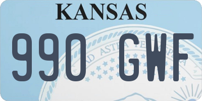 KS license plate 990GWF