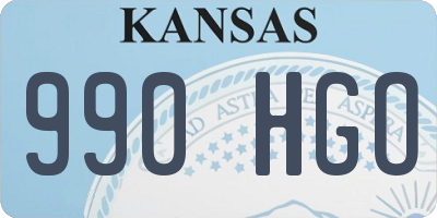 KS license plate 990HGO