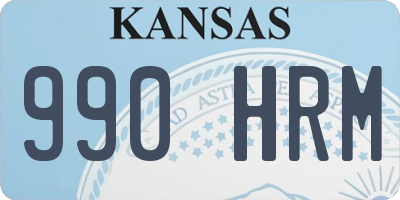KS license plate 990HRM