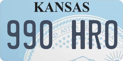 KS license plate 990HRO