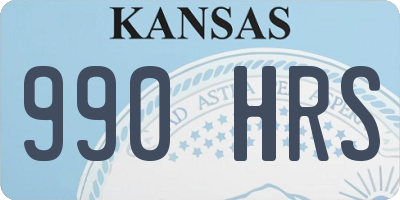 KS license plate 990HRS