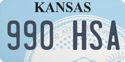 KS license plate 990HSA
