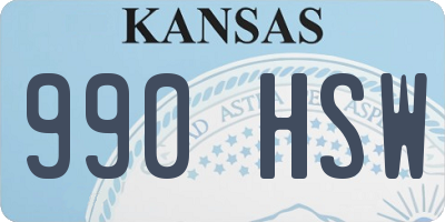 KS license plate 990HSW