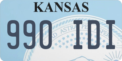 KS license plate 990IDI