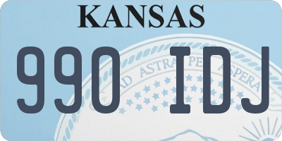 KS license plate 990IDJ