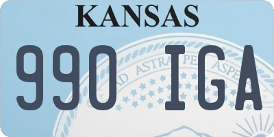 KS license plate 990IGA