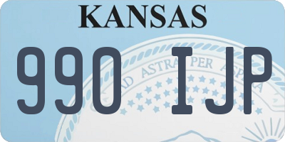 KS license plate 990IJP