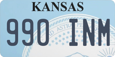 KS license plate 990INM