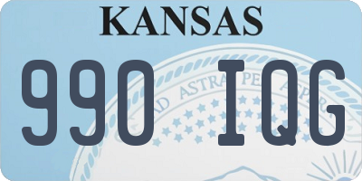 KS license plate 990IQG