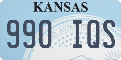 KS license plate 990IQS