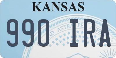 KS license plate 990IRA