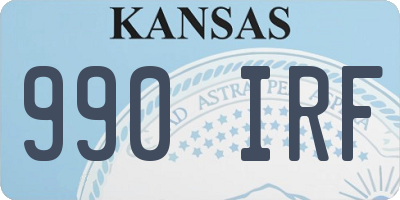 KS license plate 990IRF