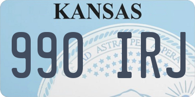 KS license plate 990IRJ