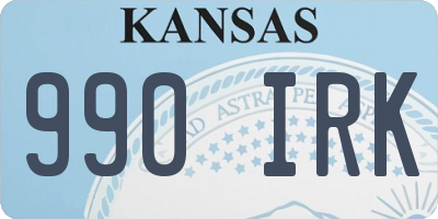 KS license plate 990IRK