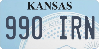 KS license plate 990IRN