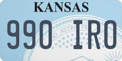 KS license plate 990IRO