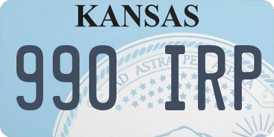KS license plate 990IRP
