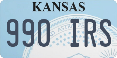 KS license plate 990IRS