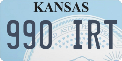 KS license plate 990IRT