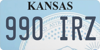 KS license plate 990IRZ