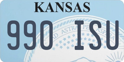KS license plate 990ISU