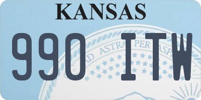 KS license plate 990ITW