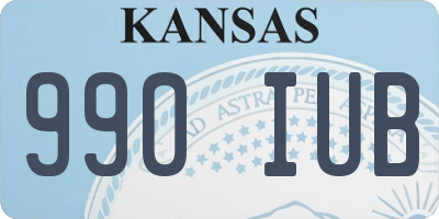 KS license plate 990IUB