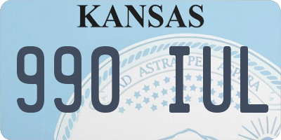 KS license plate 990IUL