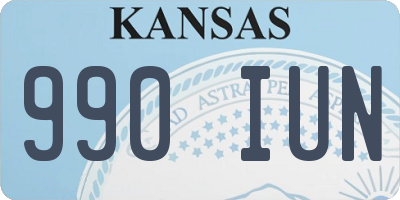 KS license plate 990IUN