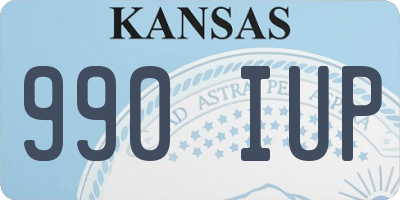 KS license plate 990IUP