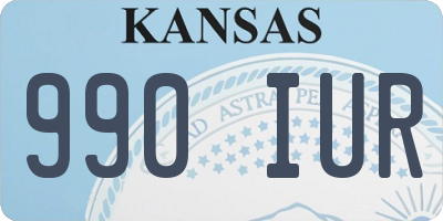 KS license plate 990IUR