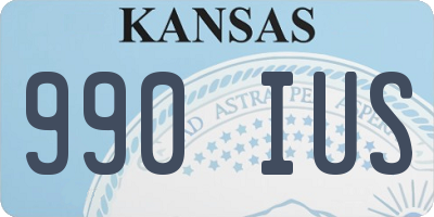 KS license plate 990IUS