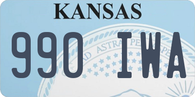 KS license plate 990IWA