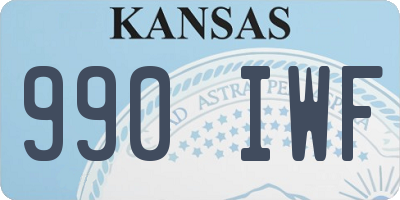 KS license plate 990IWF