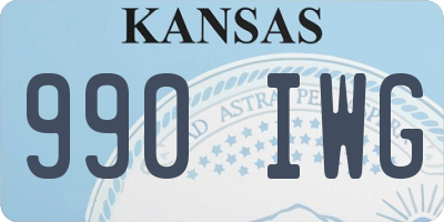 KS license plate 990IWG