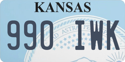 KS license plate 990IWK