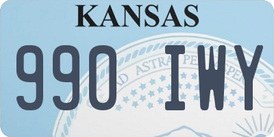 KS license plate 990IWY