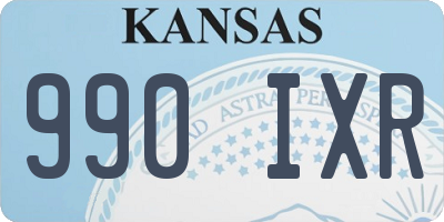 KS license plate 990IXR