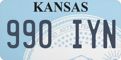 KS license plate 990IYN