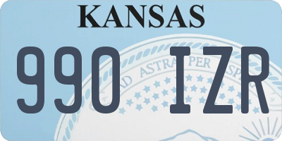 KS license plate 990IZR
