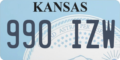 KS license plate 990IZW