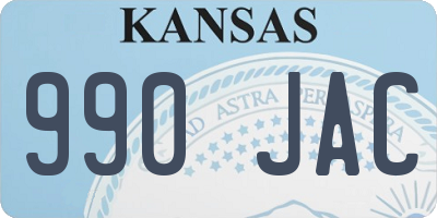KS license plate 990JAC