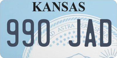 KS license plate 990JAD